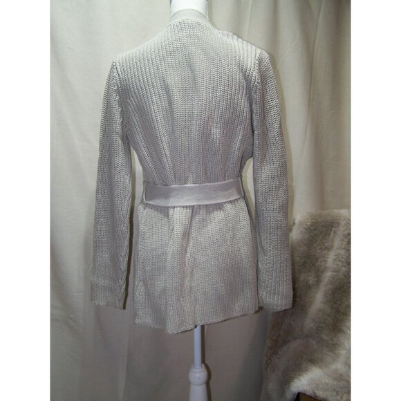 Naturals d & co.  Sweater Cardigan Cotton Medium Beige Belt - Picture 3 of 8